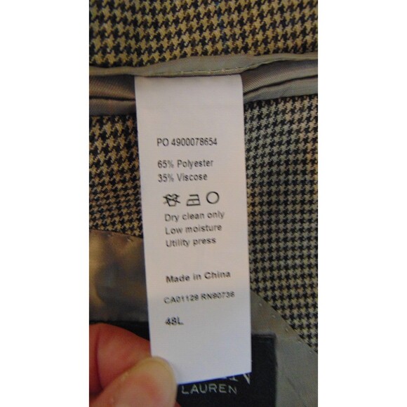 Lauren Ralph Lauren Blazer Sports Coat Mens Size 48L Herringbone 2 Button Career - Picture 7 of 10